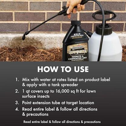 Spectracide Terminate Termite & Carpenter Ant Killer Concentrate 32 Oz - size: 32 Fl Oz (Pack of 1), style: Concentrate