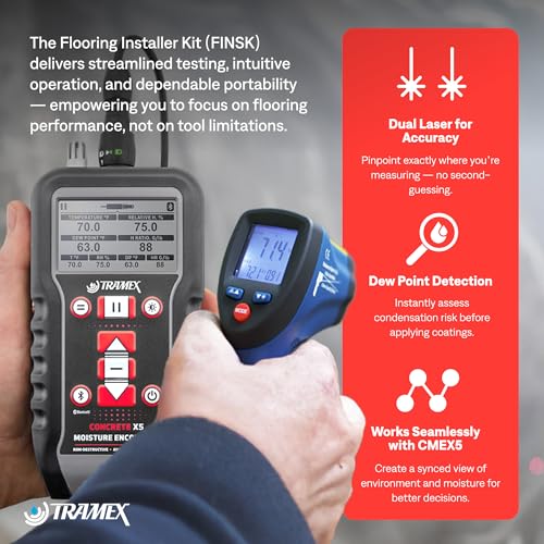 Tramex Flooring Installer Kit FINSK, Infrared Surface Thermometer