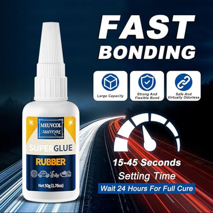 Rubber Glue 100g, Clear Super Glue for Rubber, RC Tires, Seals, Gaskets - size: 100g