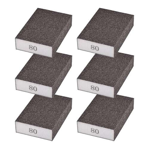 6Pcs 80Grit Sanding Sponges, Wet Dry Sanding Blocks - size: 80Grit