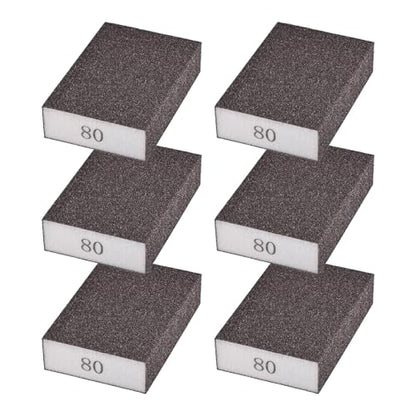6Pcs 80Grit Sanding Sponges, Wet Dry Sanding Blocks - size: 80Grit