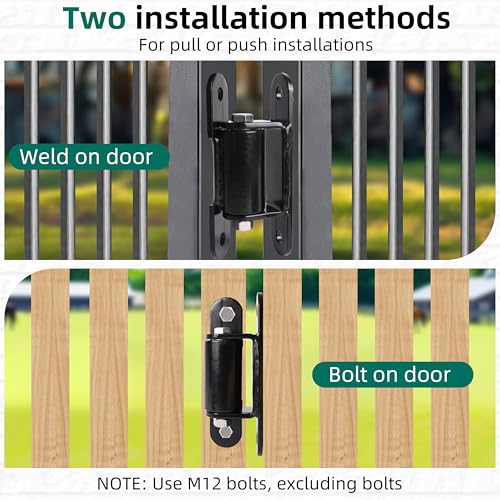 Heavy Duty Gate Hinge 7 inch, Black Outdoor Bolt on Gate Hinge
