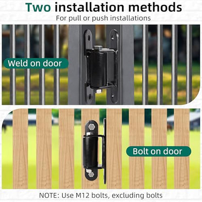 Heavy Duty Gate Hinge 7 inch, Black Outdoor Bolt on Gate Hinge