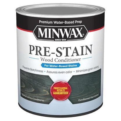 Minwax 618514444 Water-Based Pre- Stain Wood Conditioner, 1 Quart, Clear