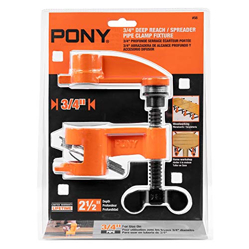 Pony 56 2-1/2" Deep Reach Clamp & Spreader Fixture for 3/4" Pipe - size: 1-Pack