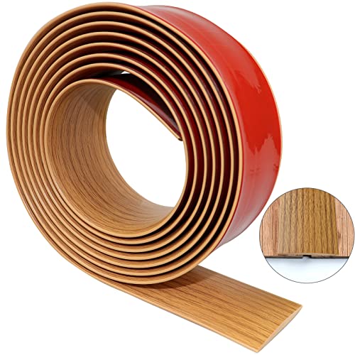 LSGCQ Vinyl Floor Transition Strip Self Adhesive 2" Wide, Wood Grain - color: Brown Wood Grain, size: 5cm, 10FT