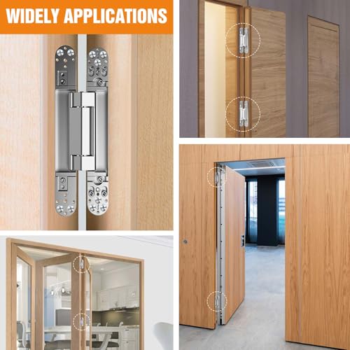9.7" Hidden Door Hinge/Concealed Hinges,Invisible Hinges - color: silvery, size: 9.7 inches