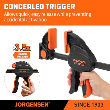 JORGENSEN E-Z Hold 2-Pack 12" 800LBS Heavy Duty Woodworking Bar Clamps - size: 12 inch