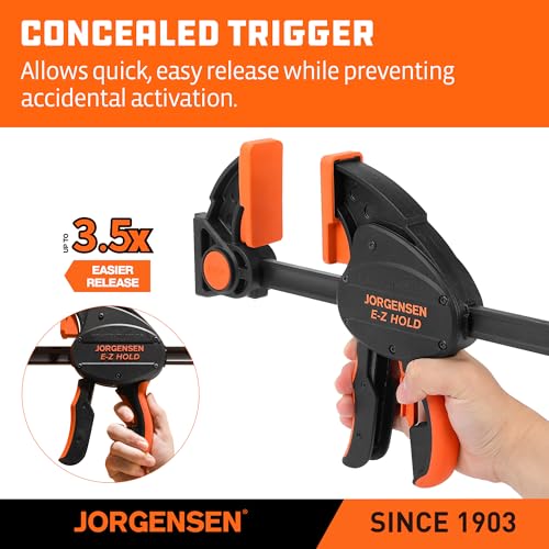 JORGENSEN E-Z Hold 2-Pack 24" 800LBS Heavy Duty Woodworking Bar Clamps - size: 24 inch