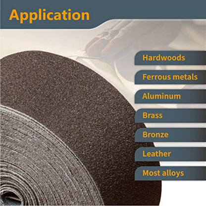 POWERTEC Emery Cloth Sandpaper Roll 120 Grit, 1-1/2" x 10 Yards Emery Cloth Roll Aluminum Oxide Sandpaper for Woodworking, Deburring, Polishing, Automotive, 2PK (49000-P2V) - size: 1-1/2x10, 120 Grit, 2PK