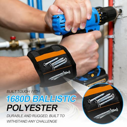 Premium Magnetic Wristband for Tools, Adjustable Wrist Tool Belt for Holding Screws, Nails, Drill Bits, Essential Gift for Men, Handyman, Dad, Husband, Father’s Day, Ideas - color: Black