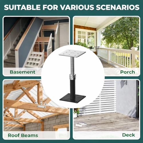 4PCS Adjustable House Floor Jacks for Leveling, 5" - 8" Adjust - color: Black