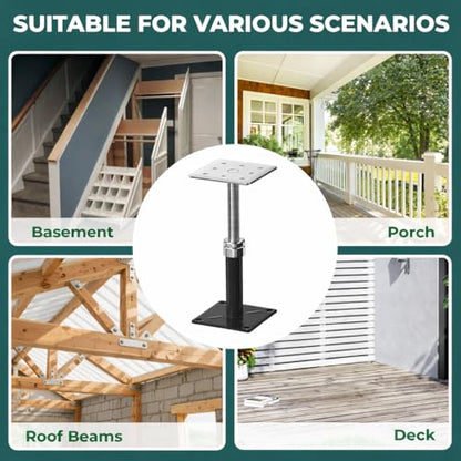 4PCS Adjustable House Floor Jacks for Leveling, 5" - 8" Adjust - color: Black