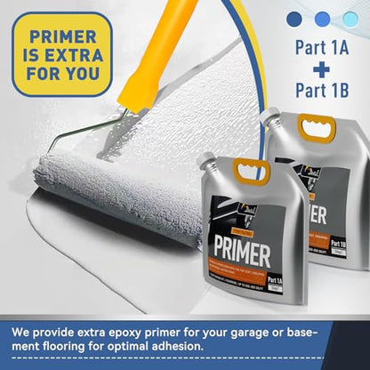 DWIL Garage Floor Epoxy Kit – Light Gray, 250sqft for Concrete - size: With primer