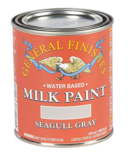 General Finishes Water Based Milk Paint, 1 Pint, Seagull Gray - color: Seagull Gray, size: 16 Fl Oz (Pack of 1)