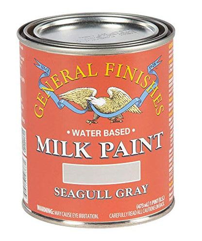 General Finishes Water Based Milk Paint, 1 Pint, Seagull Gray - color: Seagull Gray, size: 16 Fl Oz (Pack of 1)