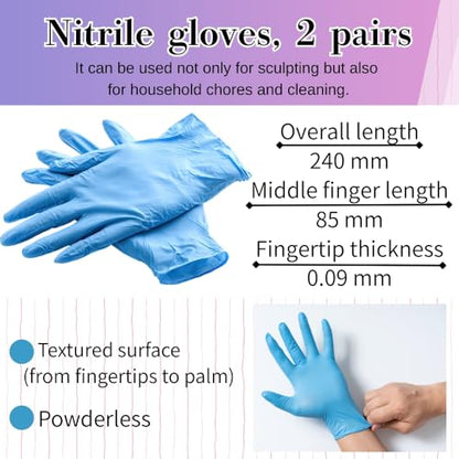 Tamiya Epoxy Putty Quick Type 2-Pack, 25g Each, Fast-Curing Modeling Putty for Plastic Model Repair, Sculpting, Detail Fabrication & Kit Modifications, Includes 2 Pairs Nitrile Gloves