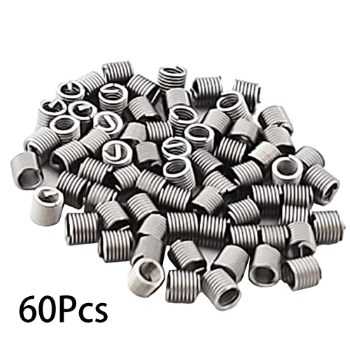 M2 x 0.4mm x 2D Helicoil Wire Inner Thread Inserts, Coiled Wire Helical Screws, 304 Stainless Steel, Metric, 60Pcs - size: M2 x 0.4mm x 2D
