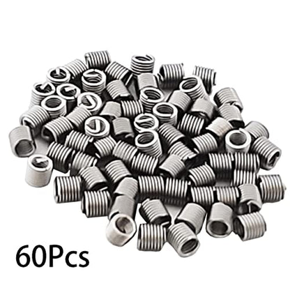 M2 x 0.4mm x 2D Helicoil Wire Inner Thread Inserts, Coiled Wire Helical Screws, 304 Stainless Steel, Metric, 60Pcs - size: M2 x 0.4mm x 2D