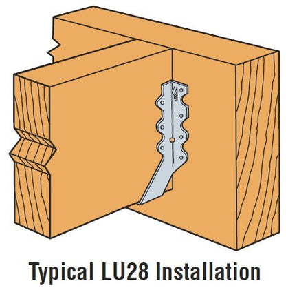 Simpson Strong-Tie Joist Hanger LU28 - Economy Standard, 2x8, Zinc, Wall Mount - 200 Pack