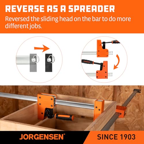Jorgensen 36-inch Bar Clamps Set, 2-pack Cabinet Master 90° Parallel Clamps - size: 36 Inch