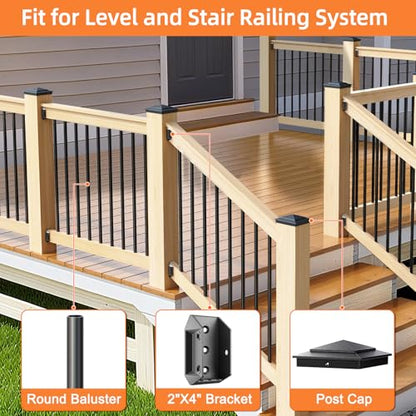 20 Pack Aluminum Deck Railing Bracket Connectors with 120 Screws