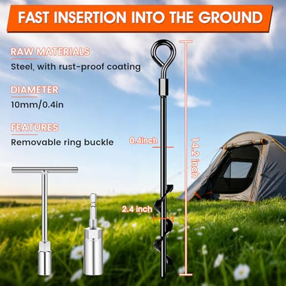 Ground Anchors Screw in Trampoline Anchors Heavy Duty Ground Stakes