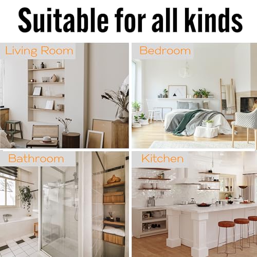 EVALD 6 Inch Floating Shelf Brackets, Hidden Shelf Brackets for Floating Shelves, Heavy Duty Shelf Bracket with Screws & Anchors, Floating Shelf Mount (6 Pack) - size: 6 Inch, style: 6 Pack All-purpose