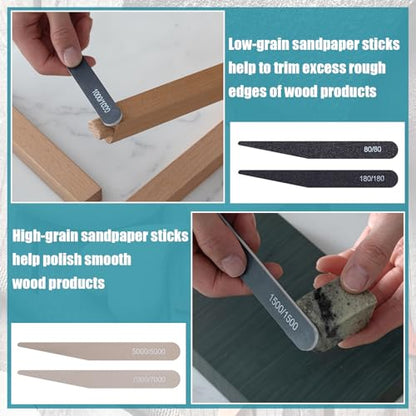 Honoson 20 Pcs Sanding Sticks Model, Low and High Grits, Stylish Style - style: Stylish Style