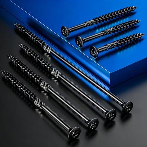 Wensilon 5/16 * 7" Black Deck Screws 23pcs 2lbs 8x175mm Lag Screws - color: Black, size: 5/16*7"