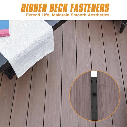 Deckit Deck Building Kit - 24 Adjustable Deck Supports, 600 Hidden Fasteners, 30 Starter Clips, 3 Rolls Joist Tape