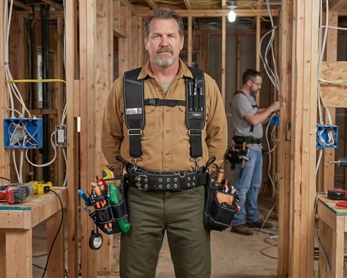 Pro Ergonomic Tool Belt with Padded Suspenders