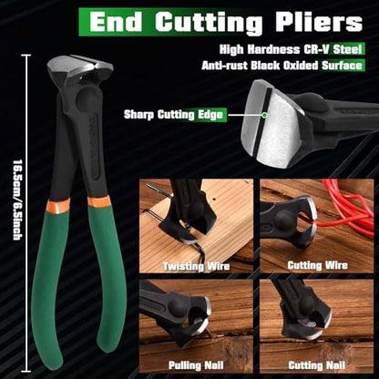 3 Pcs Nail Puller Set 6-inch End Cutting Pliers 6-inch Nail Puller Pliers 9-inch Hose Clamp Plier End Cutter Plier Set Steel Nail Cutter Tool Hardware For Cut Wires Pull Nails - style: 3 Pcs Nail Puller Set