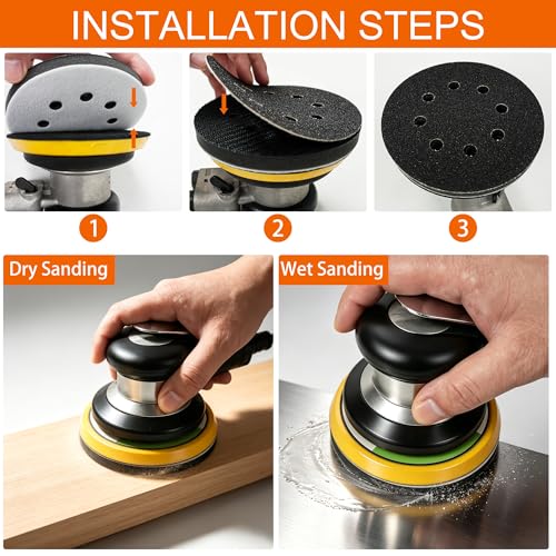 120 Pcs 5 Inch 8-Hole Hook and Loop Sanding Discs 80 to 3000 Grit - size: Mix Grit 120PCS