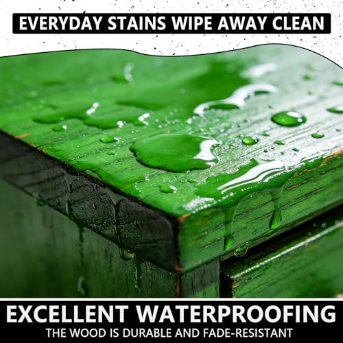 Green Wood Paint & Preservative - Natural Wood Stain for Decks, Fences, Furniture | Non-Toxic, Guards Against Rot | Safe for Kids, Pets, Gardens | Indoor & Outdoor Use (Green, 18 Fl.Oz)
