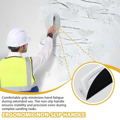 Right Angle Semi-Circular Angle Sanding Tool, Multi-Functional Semi-Round Corner Sandpaper, Self-Adhesive Handheld Micro Detail Sander, 3pcs Sandpaper for Wall