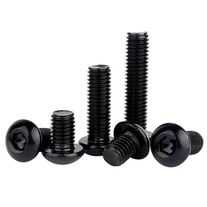 Wensilon (50Pcs) 1/4-20 * 1-3/4 Button Head Socket Cap Bolts Screws, 304 Black Stainless Steel, Allen Hex Drive, Bright Finish, Fully Machine Thread - color: Black, size: B 1/4-20*1-3/4