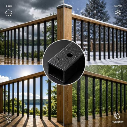 101 Pack 32.25" Rectangular Deck Balusters, Metal Railing Spindles