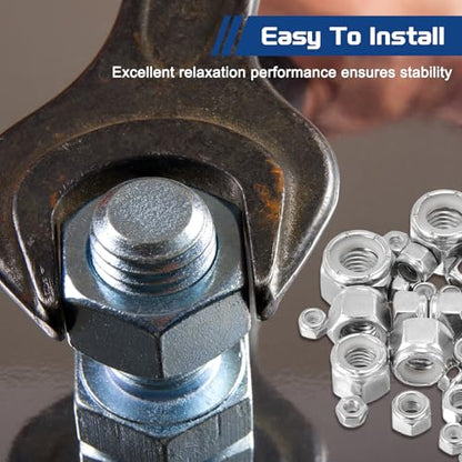 5Pcs 5/8"-11 Nylon Locking Hex Nuts 304 StainlessSteel Silver - color: Silver, size: 5/8"-11