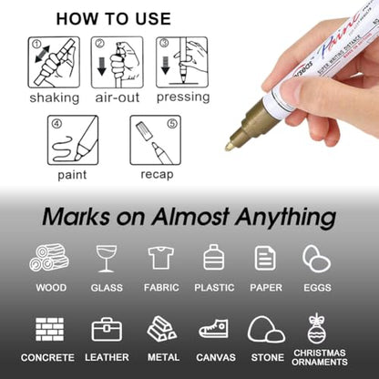 Overseas Light Blue Paint Pens Permanent Markers, 2 Oil Based Makrers - color: Light Blue