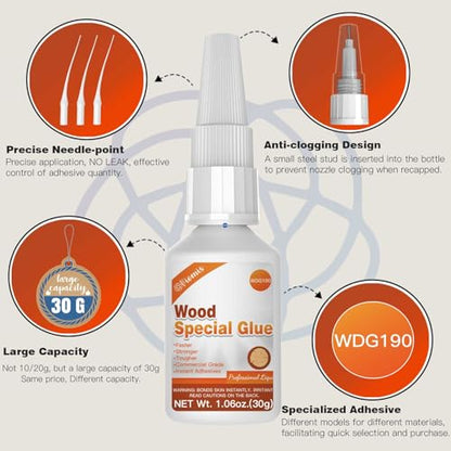 Wood Glue Strong, 30g Waterproof Wood Adhesive for Furniture Repair