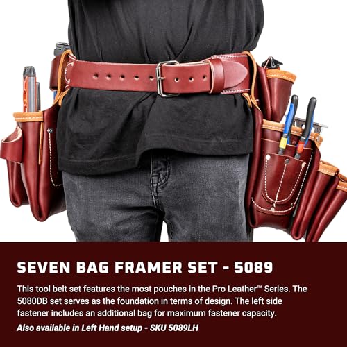 Occidental Leather Seven Bag Framer Set - Small - 23 Pockets & Tool Holders - Premium Top-Grain Leather - Made in USA - size: Small