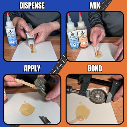 Brampton Extra Strength Epoxy, 20-Minute Work Life, Waterproof 2-Part Epoxy Glue Kit for Tile, Metal, Ceramic, Glass, Wood, Stone, Strong Bonding, Sandable, Paintable Resin, Easy 1:1 Mix, 4 oz - style: 4 FL OZ KIT