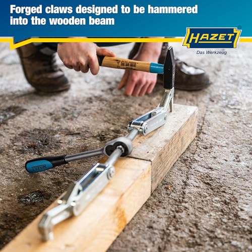 HAZET Beam Puller 1774-1, Forged for Heavy Duty, Clamping Stroke: 4.53", Total Width: 17.32", Ratchet Length: 10.83", Trapezoidal Thread TR 16 X 5, For Clamping, Pulling - style: With hooks