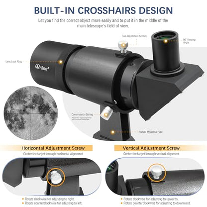 Alstar Finder Scope, Right-Angle Upright Image Telescope Finderscope 9x50