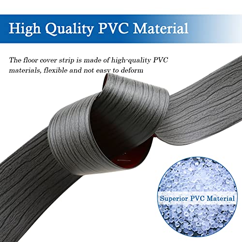 FONUNO Vinyl Floor Transition Strip Self Adhesive Threshold Strip 2" W - color: Dark Gray, size: 5cm, 20Ft