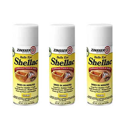 Zinsser Bulls Eye Shellac Sealer, Clear, 12oz - color: Clear, size: Spray (Pack of 3)