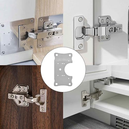 2Pcs 3.54 x 1.97 Inch Cabinet Hinge Repair Plate, Stainless Steel Door Hinge Repair Brackets with Fixing Screws for Kitchen Cabinets, Cupboard Doors, and Furniture Repair - size: 2 Pieces