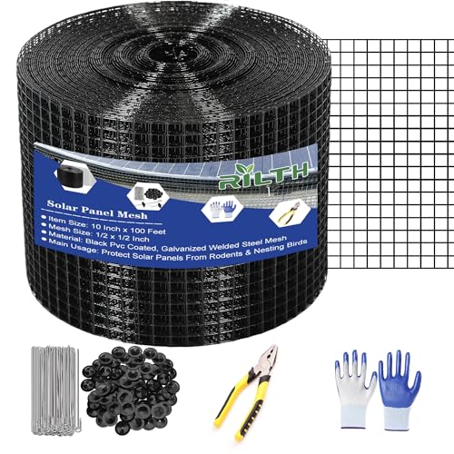 Critter Guard for Solar Panels, 10 in x 100 ft Solar Panel Bird Guard Mesh - size: 1/2inch x 10in X 100ft