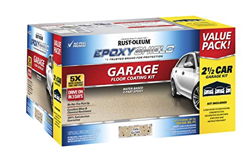 Rust-Oleum EpoxyShield Gloss Tan Garage Floor Coating Kit - color: Tan, size: 2.5 Car (Pack of 1)